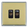 Linea-Rondo CFX Bright Chrome Frame/Polished Brass Front Isolated TV/FM Diplexer 1in/2out Black