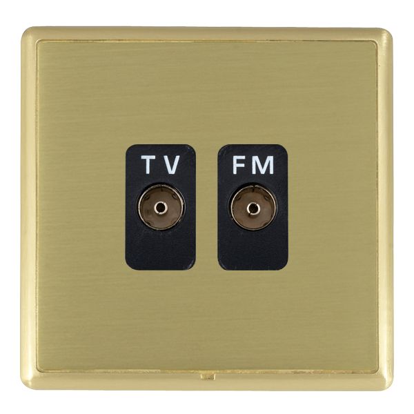 Linea-Rondo CFX Satin Brass Frame/Satin Brass Front Isolated TV/FM Diplexer 1in/2out Black