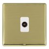 Linea-Rondo CFX Polished Brass Frame/Satin Brass Front 1 gang Non-Isolated Television 1in/1out White