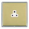 Linea-Rondo CFX Bright Chrome Frame/Polished Brass Front 1 gang 2A Unswitched Socket White
