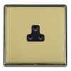 Linea-Rondo CFX Black Nickel Frame/Polished Brass Front 1 gang 2A Unswitched Socket Black