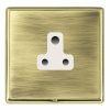 Linea-Rondo CFX Polished Brass Frame/Antique Brass Front 1 gang 5A Unswitched Socket White