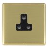 Linea-Rondo CFX Satin Brass Frame/Satin Brass Front 1 gang 5A Unswitched Socket Black