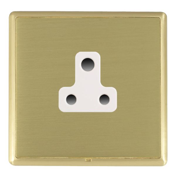 Linea-Rondo CFX Satin Brass Frame/Satin Brass Front 1 gang 5A Unswitched Socket White
