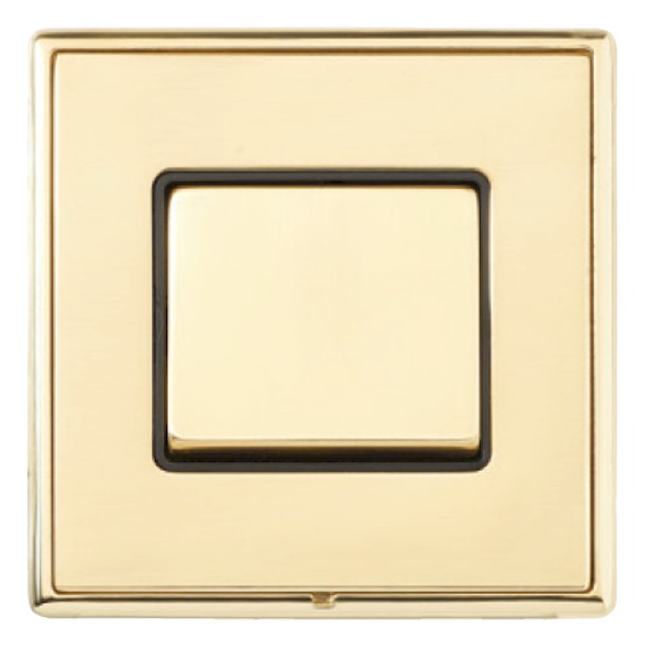 Linea-Rondo CFX Polished Brass Frame/Polished Brass Front Wide Rocker 1 gang 10AX 2 Way Polished Brass/Black