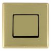 Linea-Rondo CFX Satin Brass Frame/Satin Brass Front Wide Rocker 1 gang 10AX Push To Make/Push to Break Retractive Satin Brass/Black