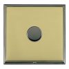 Linea-Scala CFX Black Nickel Frame/Polished Brass Front 1 gang 100W LED 2 Way Push On/Off Rotary Dimmer Black Nickel