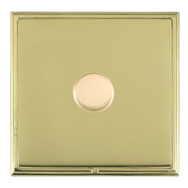 Linea-Scala CFX Polished Brass Frame/Polished Brass Front 1 gang 100W LED 2 Way Push On/Off Rotary Dimmer Polished Brass