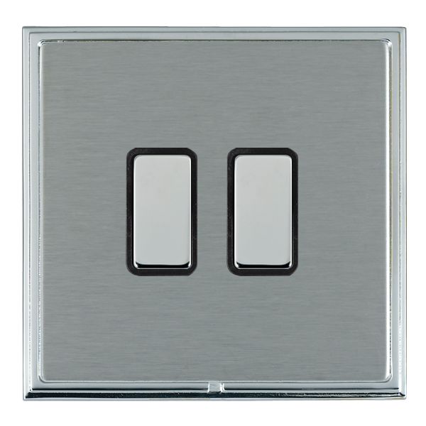Linea-Scala CFX Bright Chrome Frame/Satin Steel Front 2x250W/210VA Resistive/Inductive Trailing Edge Touch Master Multi-Way Dimmers Bright Chrome/Black