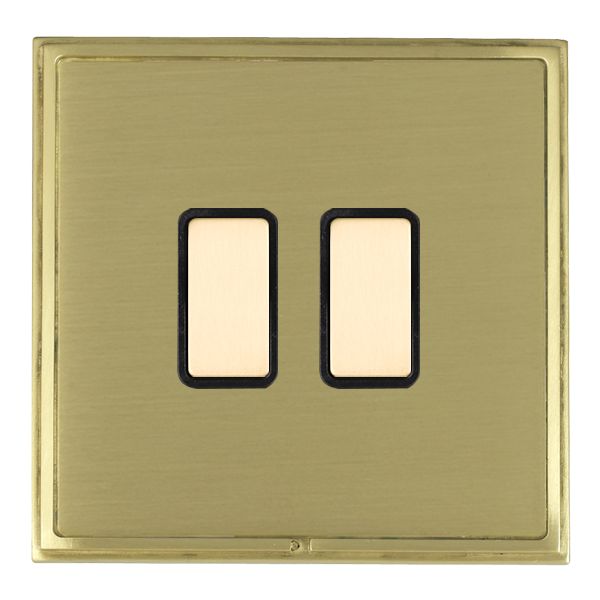 Linea-Scala CFX Satin Brass Frame/Satin Brass Front 2x250W/210VA Resistive/Inductive Trailing Edge Touch Master Multi-Way Dimmers Satin Brass/Black