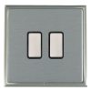 Linea-Scala CFX Satin Nickel Frame/Satin Steel Front 2 gang Multi-Way Touch Slave Controller Satin Steel/Black