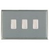 Linea-Scala CFX Satin Nickel Frame/Satin Steel Front 3x250W/210VA Resistive/Inductive Trailing Edge Touch Master Multi-Way Dimmers Satin Steel/White