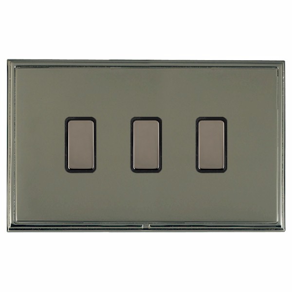 Linea-Scala CFX Black Nickel Frame/Black Nickel Front 3 gang Multi-Way Touch Slave Controller Black Nickel/Black