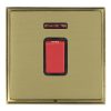 Linea-Scala CFX Antique Brass Frame/Satin Brass Front 1 gang 45A Double Pole Rocker and Neon Red/Black
