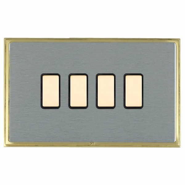 Linea-Scala CFX Satin Brass Frame/Satin Steel Front 4x250W/210VA Resistive/Inductive Trailing Edge Touch Master Multi-Way Dimmers Satin Brass/Black