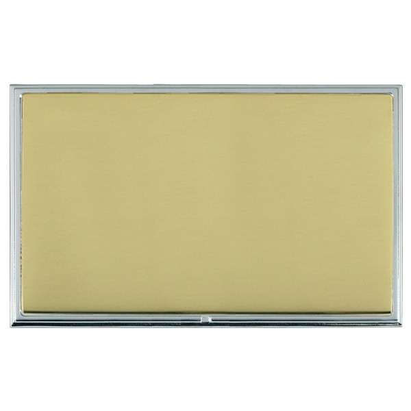 Linea-Scala CFX Bright Chrome Frame/Polished Brass Front Double Blank Plate