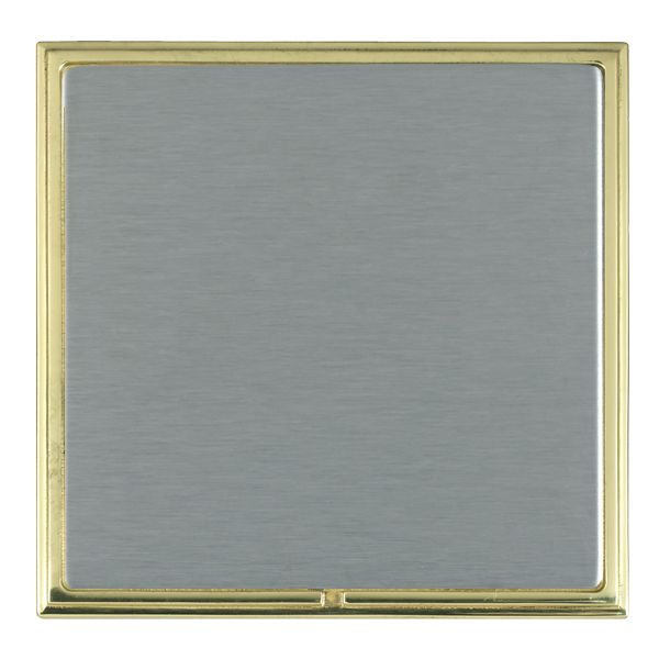 Linea-Scala CFX Polished Brass Frame/Satin Steel Front Single Blank Plate