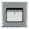 Linea-Scala CFX Bright Chrome Frame/Satin Steel Front 1 gang 10A (6AX) Card Switch On/Off with Blue LED Locator Bright Chrome/Black