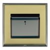 Linea-Scala CFX Black Nickel Frame/Polished Brass Front 1 gang 10A (6AX) Card Switch On/Off with Blue LED Locator Black Nickel/Black