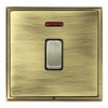 Linea-Scala CFX Antique Brass Frame/Antique Brass Front 1 gang 20AX Double Pole Rocker and Neon Antique Brass/Black