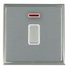 Linea-Scala CFX Satin Nickel Frame/Satin Steel Front 1 gang 20AX Double Pole Rocker and Neon Satin Steel/White