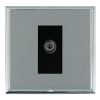 Linea-Scala CFX Bright Chrome Frame/Satin Steel Front 1 gang Non-Isolated Digital Satellite (DAB Compatible) Black