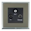 Linea-Scala CFX Bright Chrome Frame/Black Nickel Front Non-Isolated TV+FM+SAT Triplexer 1in/3out (DAB Compatible) Black