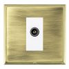 Linea-Scala CFX Polished Brass Frame/Antique Brass Front 1 gang Non-Isolated TV (Female) (DAB Compatible) White