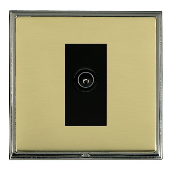 Linea-Scala CFX Black Nickel Frame/Polished Brass Front 1 gang Non-Isolated TV (Male) (DAB Compatible) Black