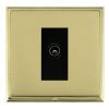 Linea-Scala CFX Polished Brass Frame/Polished Brass Front 1 gang Non-Isolated TV (Male) (DAB Compatible) Black