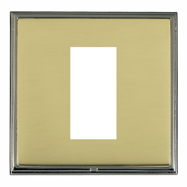 Linea-Scala CFX EuroFix Black Nickel Frame/Polished Brass Front Single Plate complete with 1 EuroFix Aperture 25x50mm and Grid
