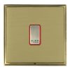 Linea-Scala CFX Antique Brass Frame/Satin Brass Front 1 gang 13A Fuse with Neon Halo Antique Brass/Red