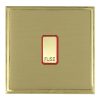 Linea-Scala CFX Satin Brass Frame/Satin Brass Front 1 gang 13A Fuse with Neon Halo Satin Brass/Red