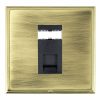 Linea-Scala CFX Polished Brass Frame/Antique Brass Front 1 gang RJ45 CAT 5E Outlet - Unshielded Black