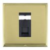 Linea-Scala CFX Polished Brass Frame/Polished Brass Front 1 gang RJ45 CAT 5E Outlet - Unshielded Black