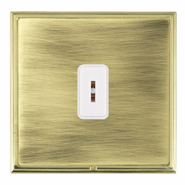 Linea-Scala CFX Polished Brass Frame/Antique Brass Front 1 gang 20AX 2 Way Key Switch White