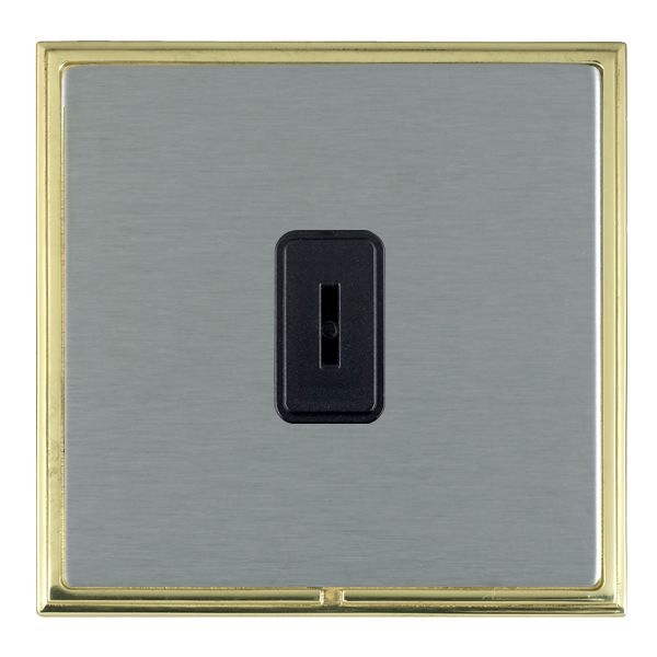 Linea-Scala CFX Polished Brass Frame/Satin Steel Front 1 gang 20AX 2 Way Key Switch Black