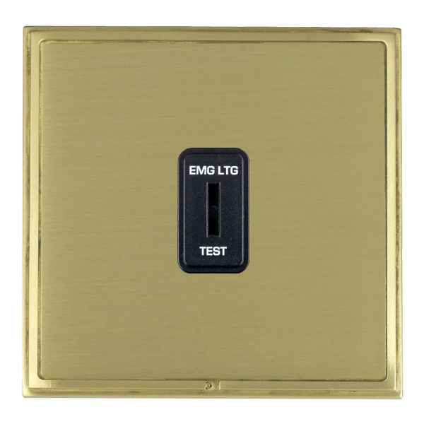 Linea-Scala CFX Satin Brass Frame/Satin Brass Front 1 gang 20AX 2 Way Key switch EMG LTG TEST Black