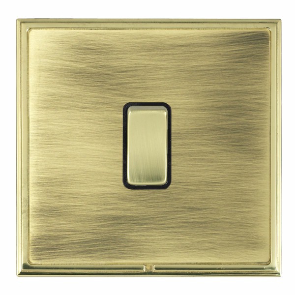 Linea-Scala CFX Polished Brass Frame/Antique Brass Front 1 gang 20AX Intermediate Rocker Polished Brass/Black