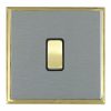 Linea-Scala CFX Satin Brass Frame/Satin Steel Front 1 gang 20AX Intermediate Rocker Satin Brass/Black