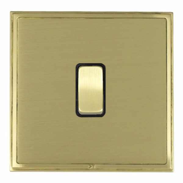 Linea-Scala CFX Satin Brass Frame/Satin Brass Front 1 gang 10AX Intermediate Rocker Satin Brass/Black