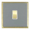 Linea-Scala CFX Satin Brass Frame/Satin Steel Front 1 gang 10AX Intermediate Rocker Satin Brass/White