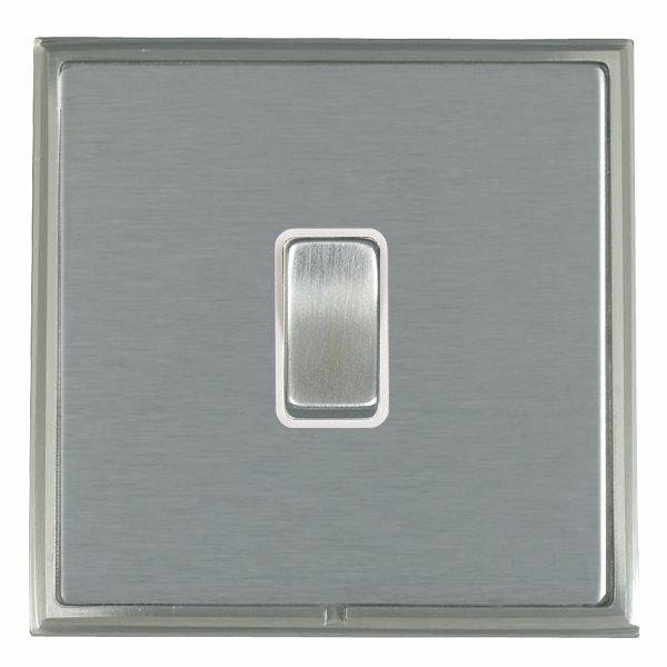 Linea-Scala CFX Satin Nickel Frame/Satin Steel Front 1 gang 10AX Intermediate Rocker Satin Steel/White