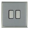 Linea-Scala CFX Satin Nickel Frame/Satin Steel Front 2 gang 20AX Intermediate Rocker Satin Steel/Black