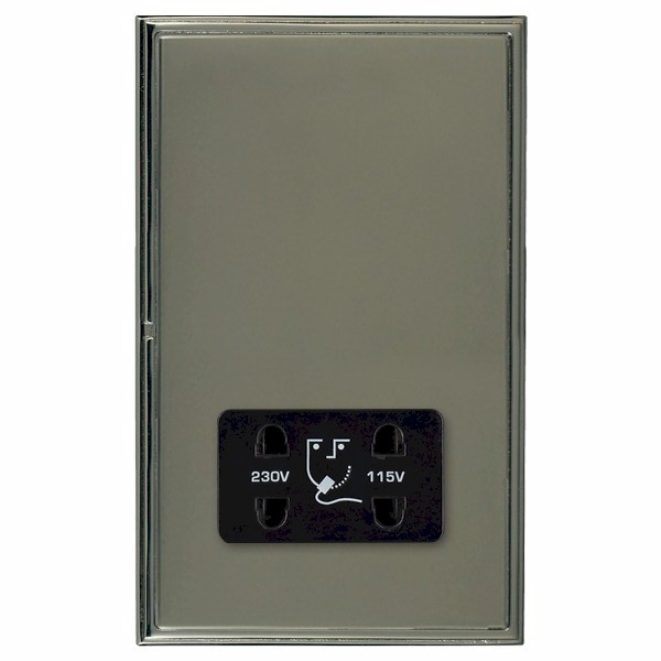 Linea-Scala CFX Black Nickel Frame/Black Nickel Front Shaver Dual Voltage Unswitched Socket (Vertically Mounted) Black