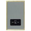 Linea-Scala CFX Satin Brass Frame/Satin Steel Front Shaver Dual Voltage Unswitched Socket (Vertically Mounted) Black