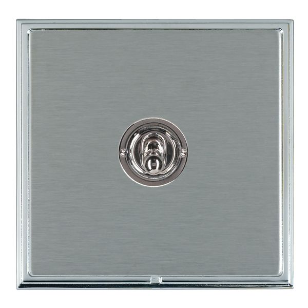 Linea-Scala CFX Bright Chrome Frame/Satin Steel Front 1 gang 20AX Intermediate Toggle Bright Chrome