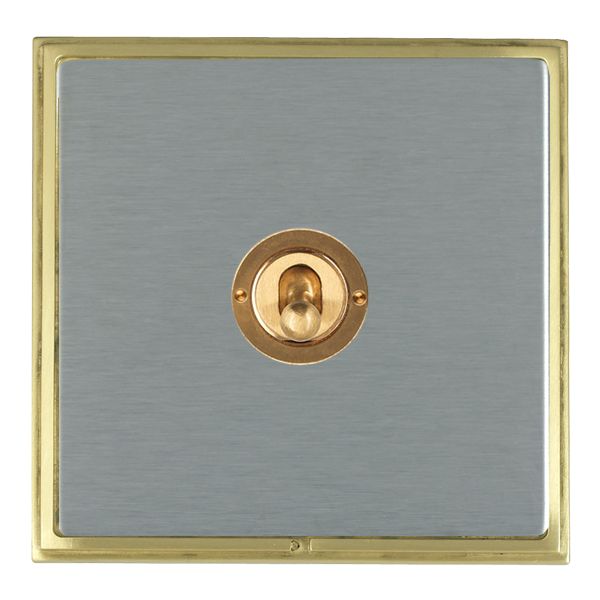 Linea-Scala CFX Satin Brass Frame/Satin Steel Front 1 gang 20AX Intermediate Toggle Satin Brass