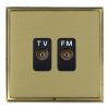 Linea-Scala CFX Antique Brass Frame/Satin Brass Front Isolated TV/FM Diplexer 1in/2out Black