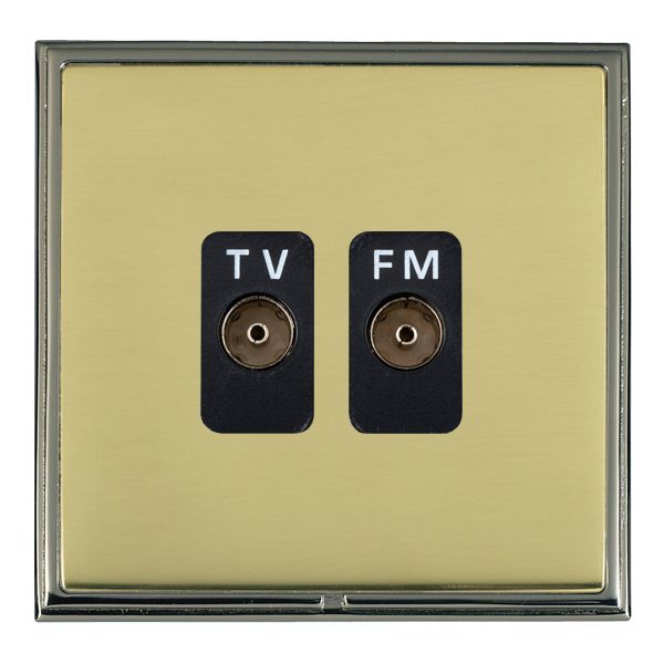 Linea-Scala CFX Black Nickel Frame/Polished Brass Front Isolated TV/FM Diplexer 1in/2out Black